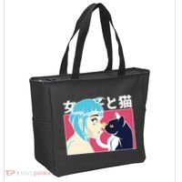 Anime Girl Cat Tote Bag thumb 2