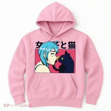 Anime Girl Cat Hoodie