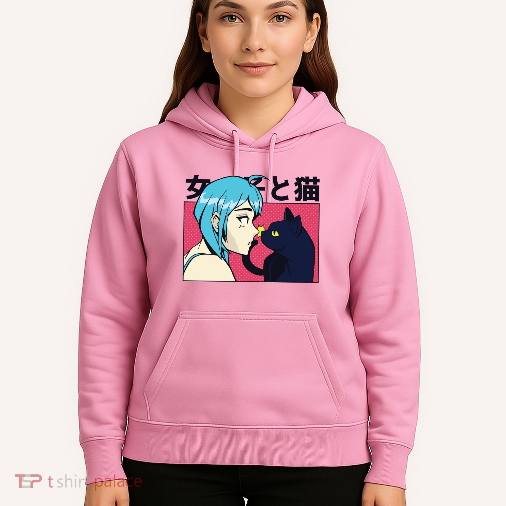 Anime Girl Cat Hoodie