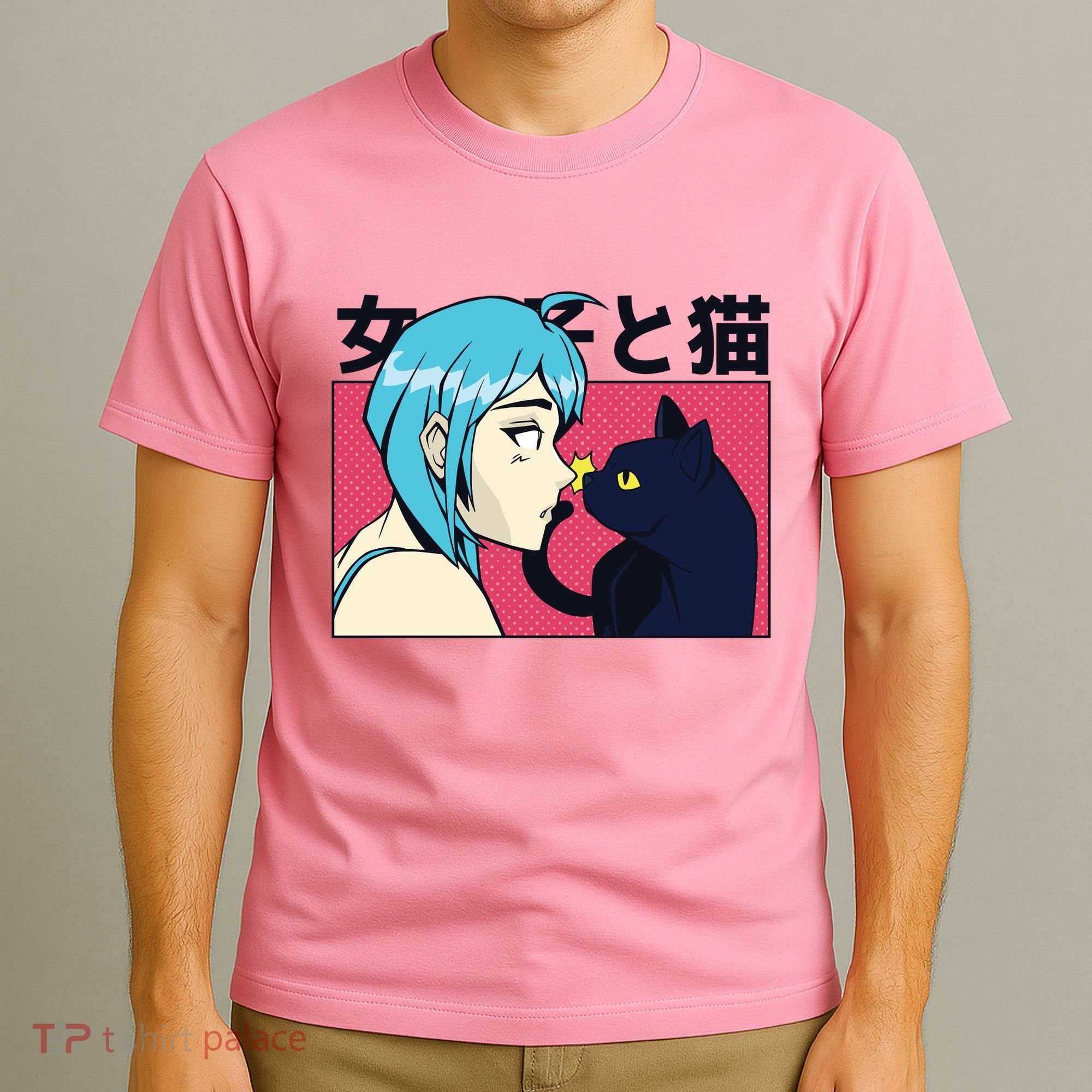 Anime Girl Cat T-Shirt
