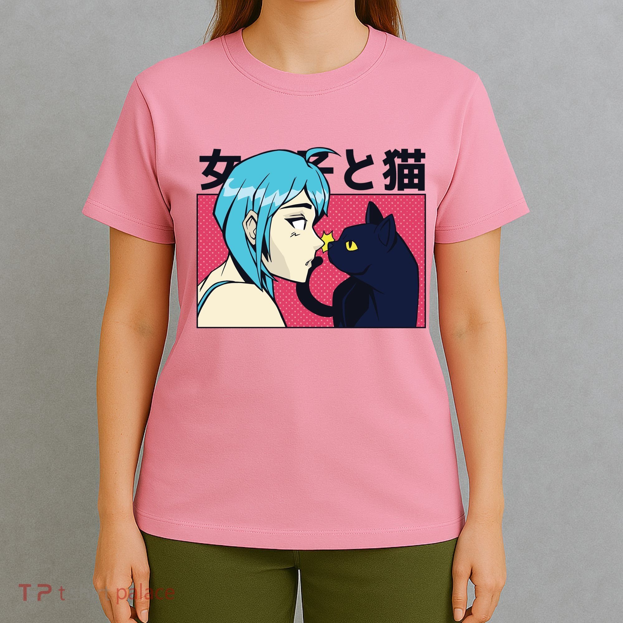 Anime Girl Cat T-Shirt