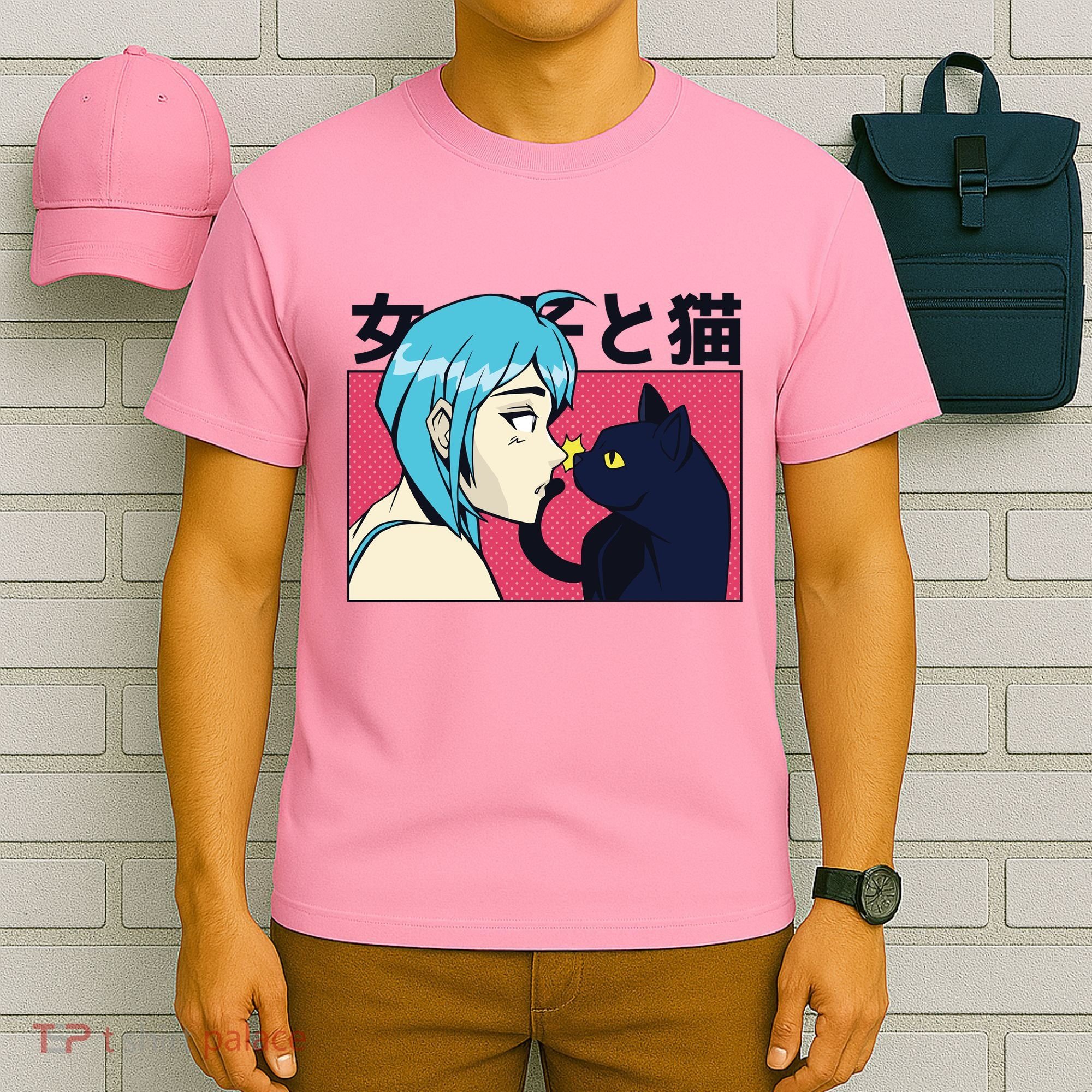 Anime Girl Cat T-Shirt