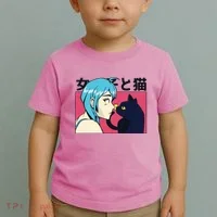 Anime Girl Cat Toddler T-Shirt thumb 2
