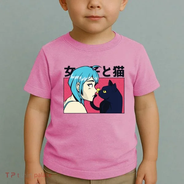 Anime Girl Cat Toddler T-Shirt