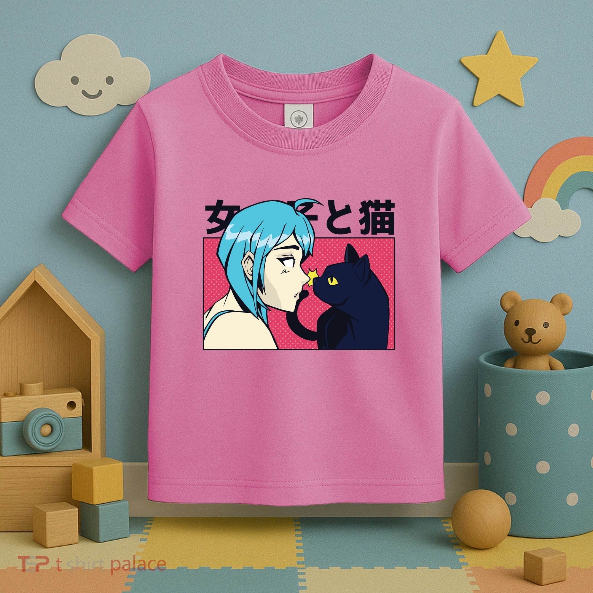 Anime Girl Cat Toddler T-Shirt