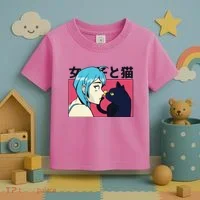 Anime Girl Cat Toddler T-Shirt thumb 3