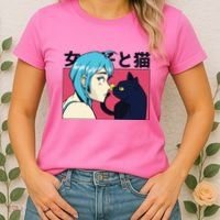 Anime Girl Cat Women's T-Shirt thumb 2