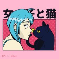 Anime Girl Cat Women's T-Shirt thumb 6