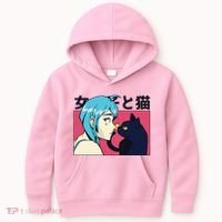 Anime Girl Cat Kids Hoodie thumb 0