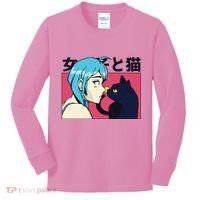 Anime Girl Cat Kids Long Sleeve Shirt thumb 0