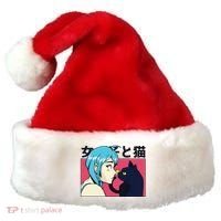 Anime Girl Cat Santa Hat thumb 0