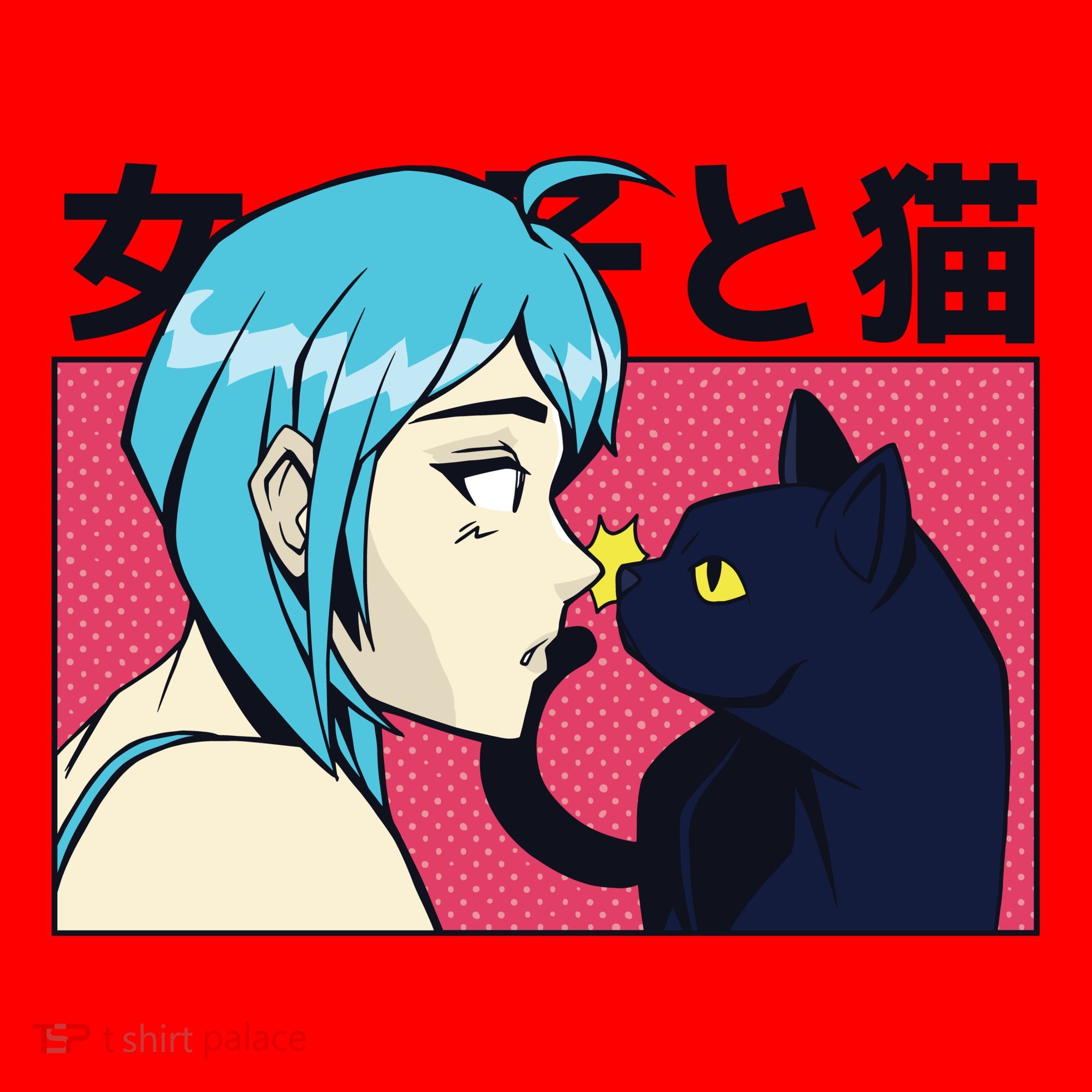 Anime Girl Cat Santa Hat
