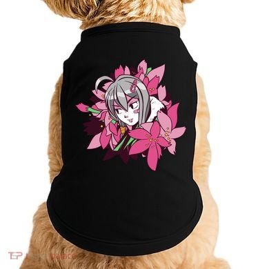 Anime Girl Flowers Doggie Tank