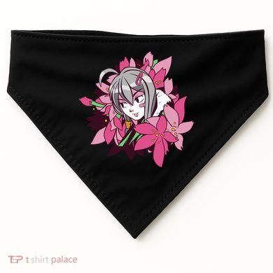 Anime Girl Flowers USA-Made Doggie Bandana