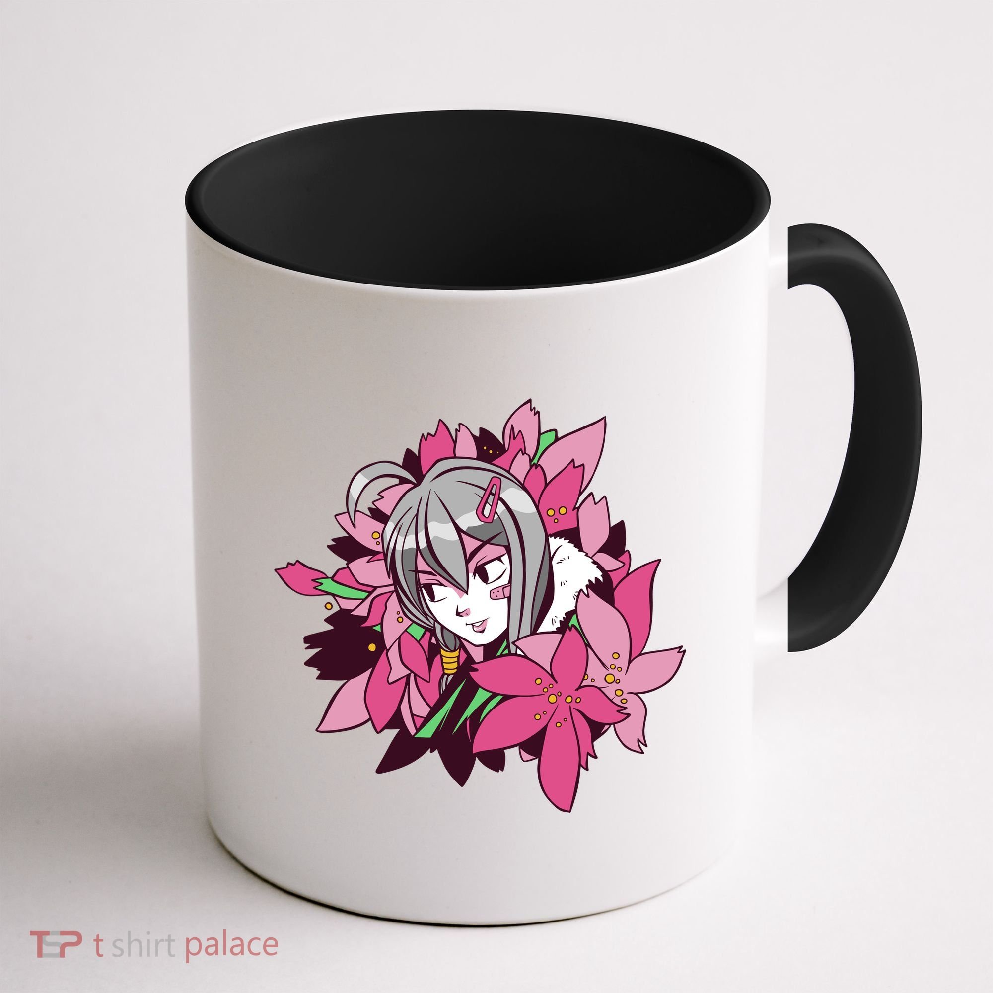 Anime Girl Flowers Coffee Mug