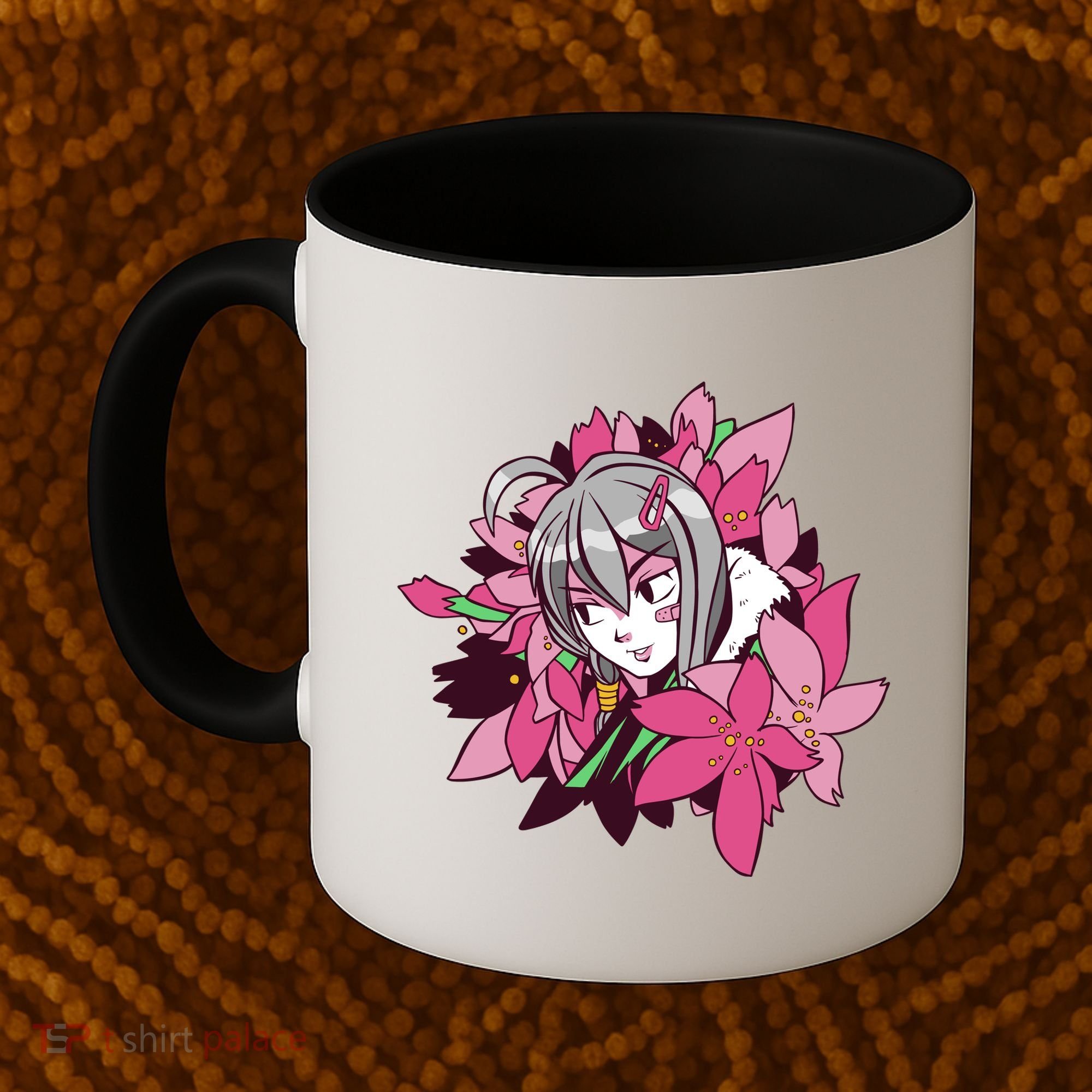 Anime Girl Flowers Coffee Mug