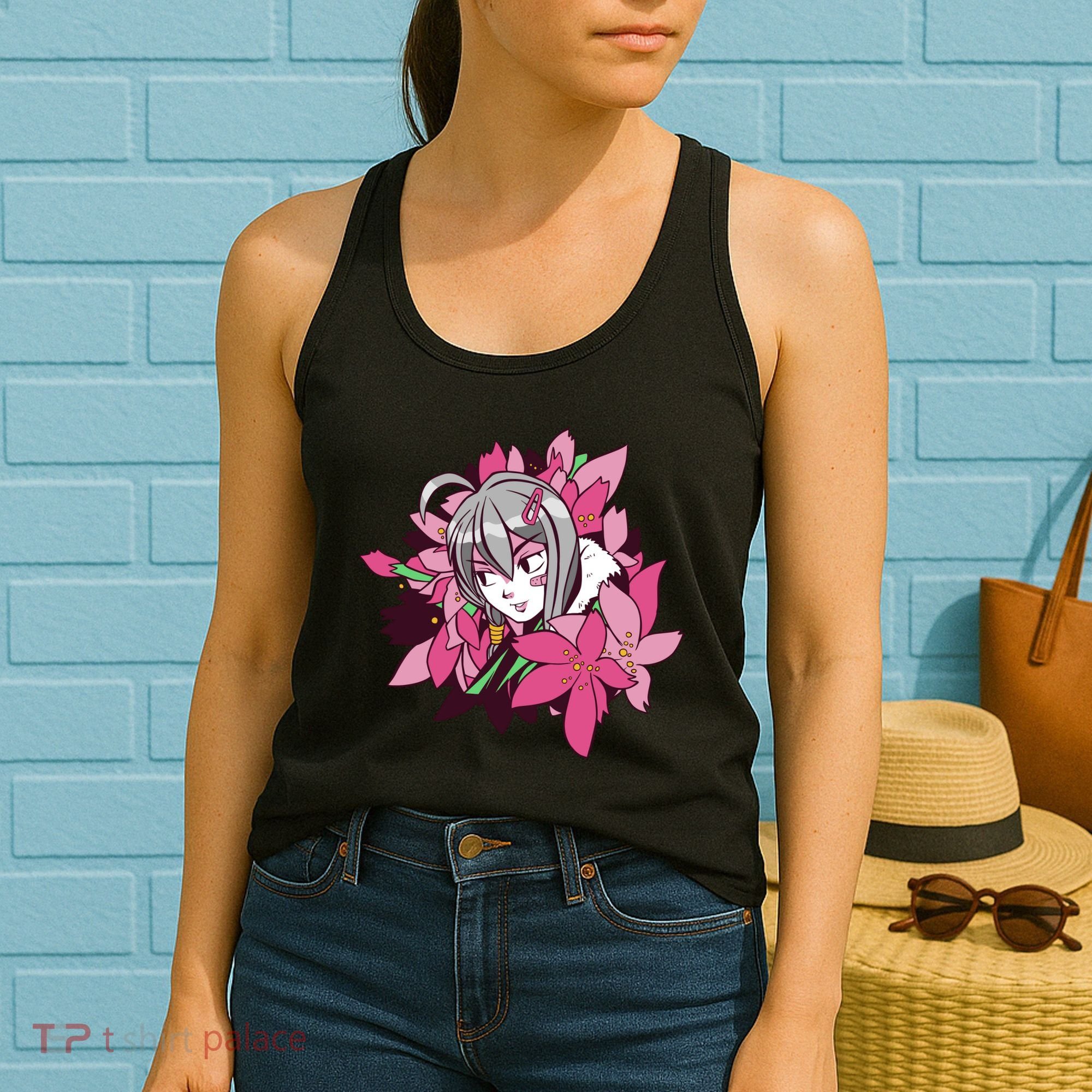 Anime Girl Flowers Women's Tank Top