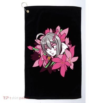 Anime Girl Flowers Golf Towel