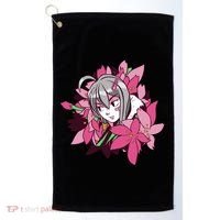 Anime Girl Flowers Golf Towel thumb 0