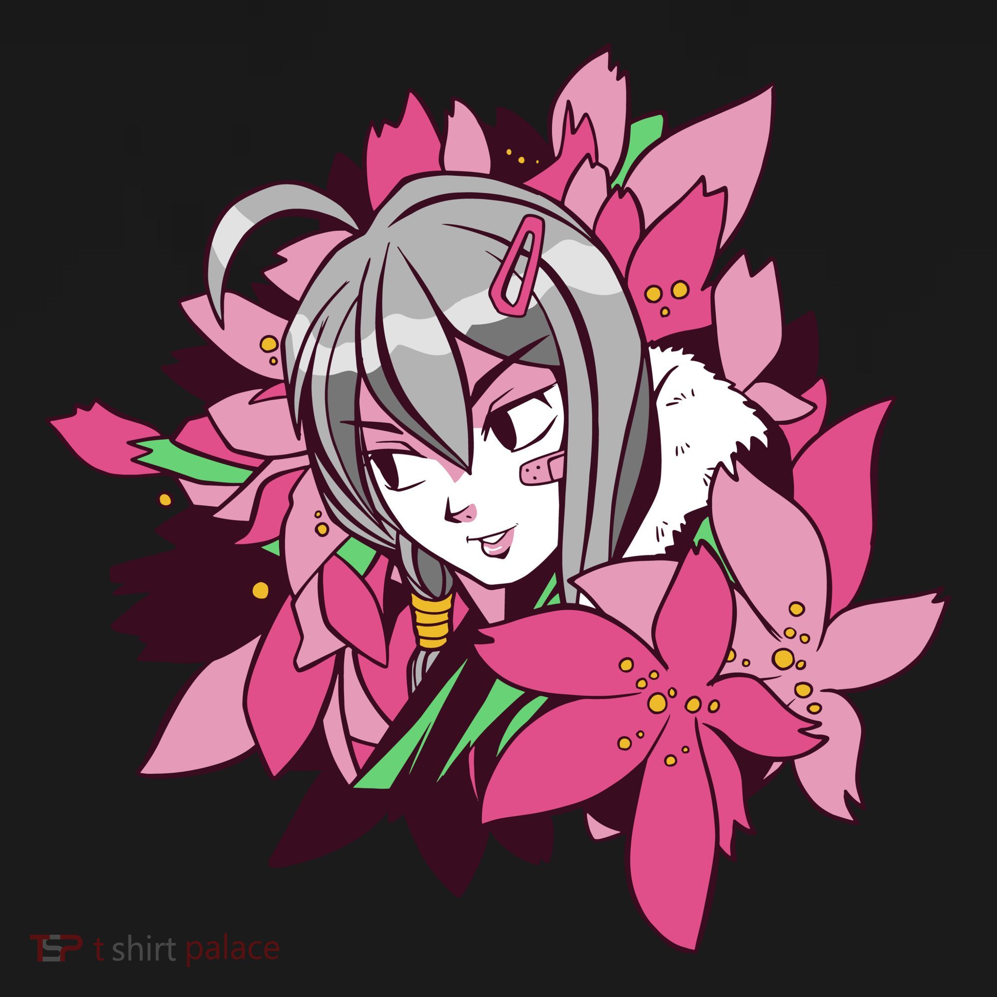 Anime Girl Flowers Women's T-Shirt