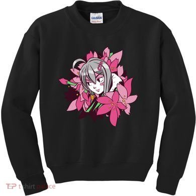 Anime Girl Flowers Kids Sweatshirt