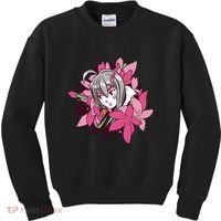 Anime Girl Flowers Kids Sweatshirt thumb 0
