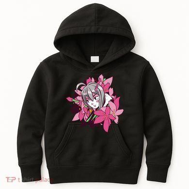 Anime Girl Flowers Kids Hoodie