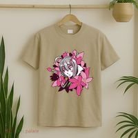 Anime Girl Flowers T-Shirt thumb 2