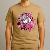 Anime Girl Flowers T-Shirt thumb 3