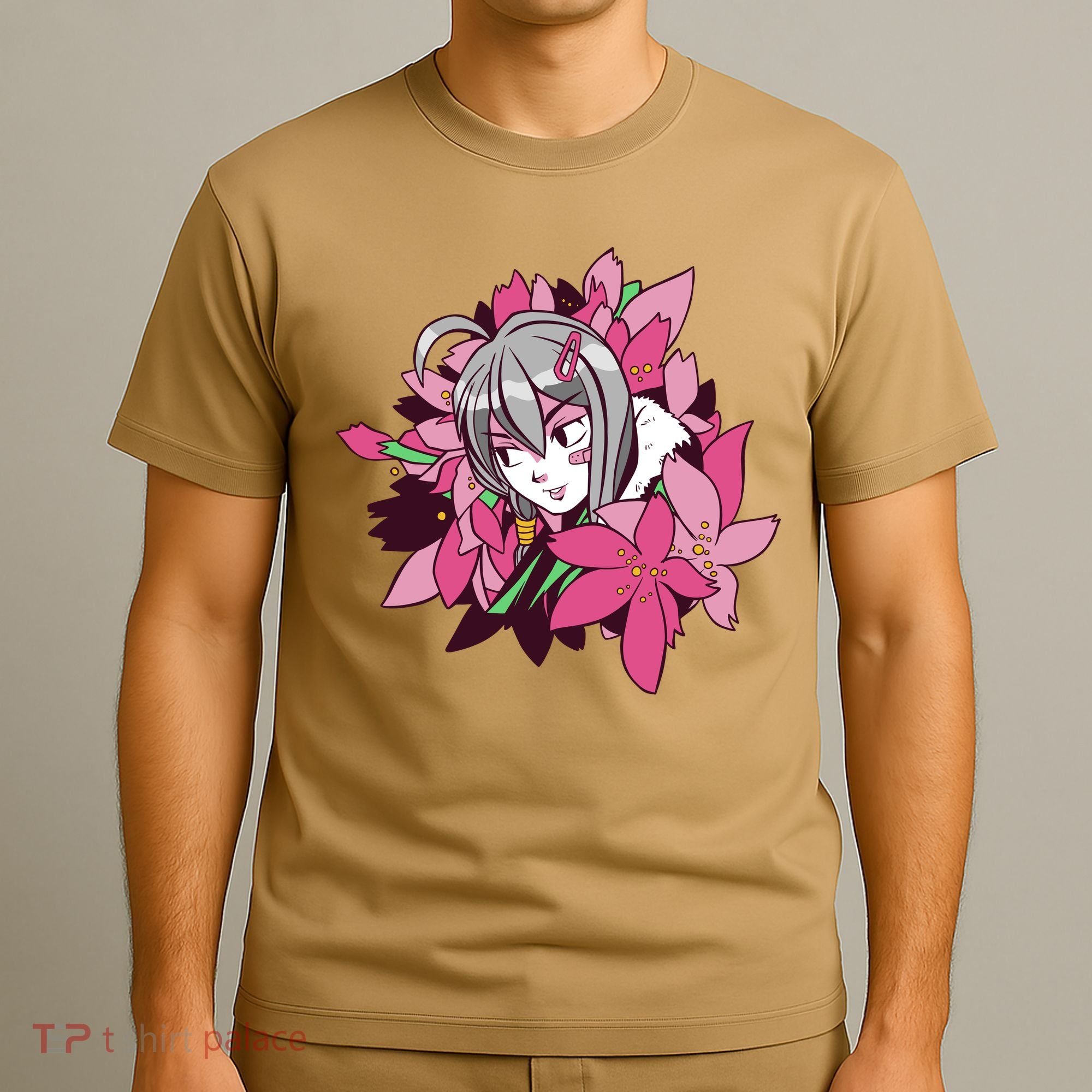Anime Girl Flowers T-Shirt
