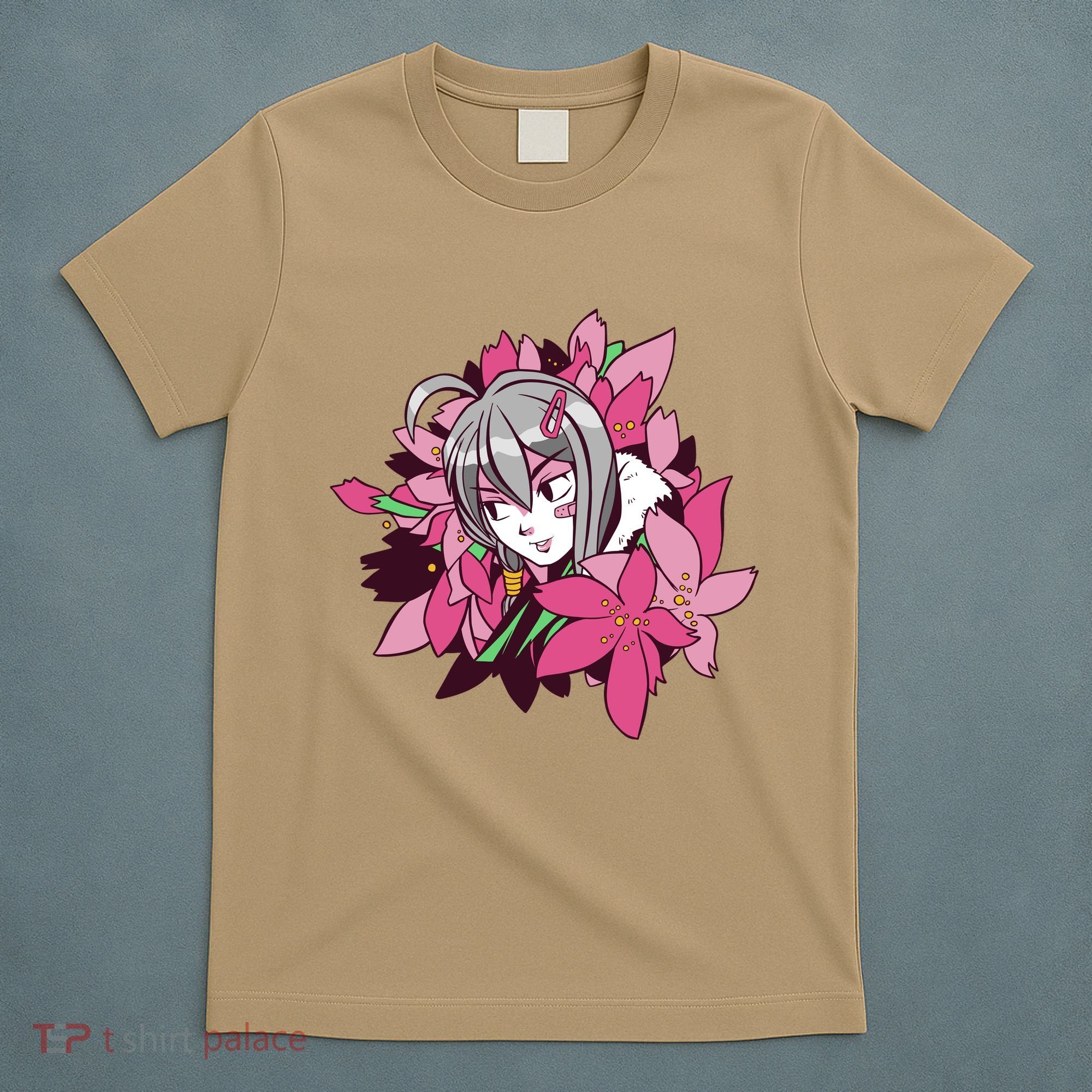 Anime Girl Flowers T-Shirt