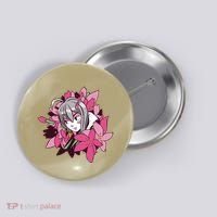 Anime Girl Flowers Button thumb 0