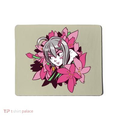 Anime Girl Flowers Mousepad