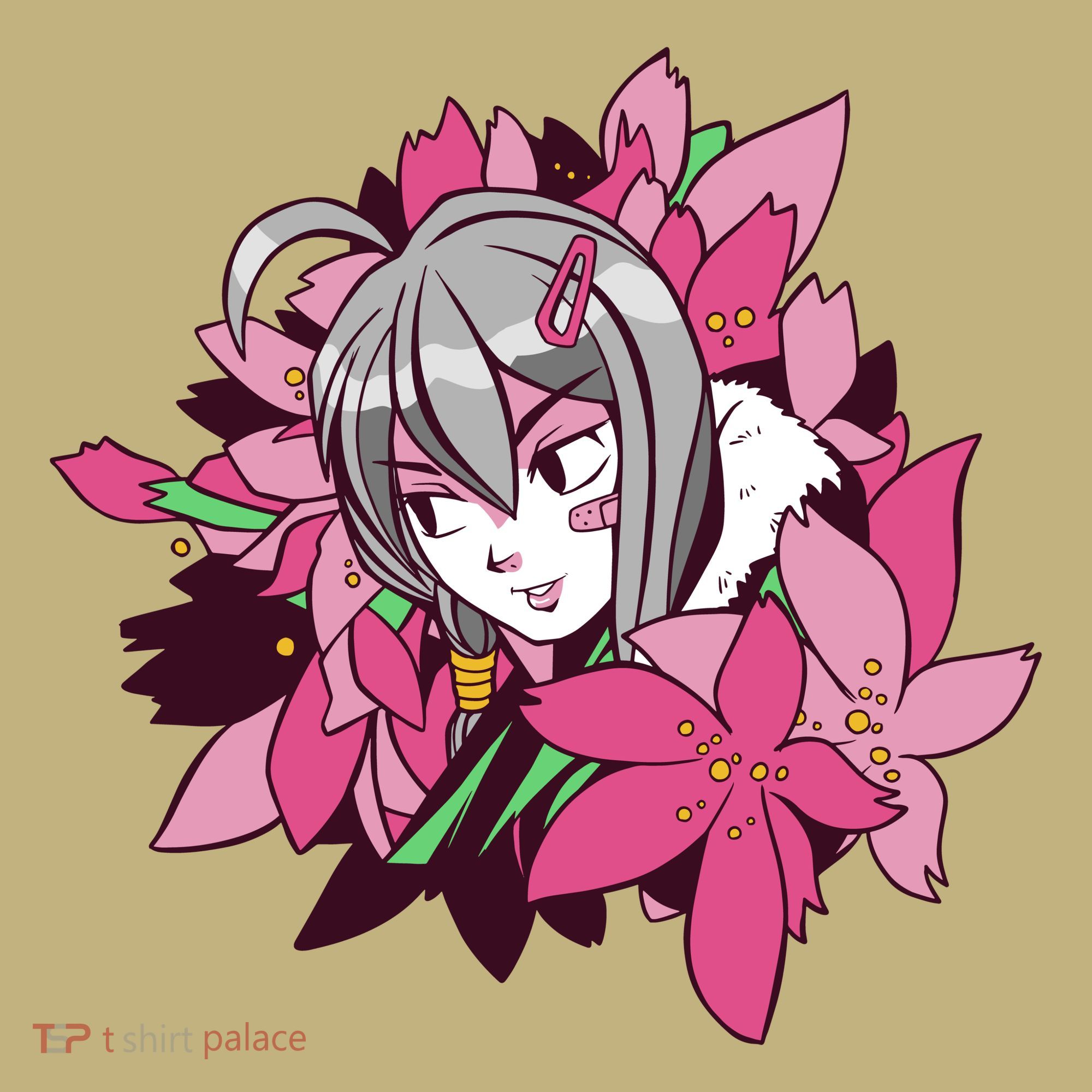 Anime Girl Flowers Mousepad