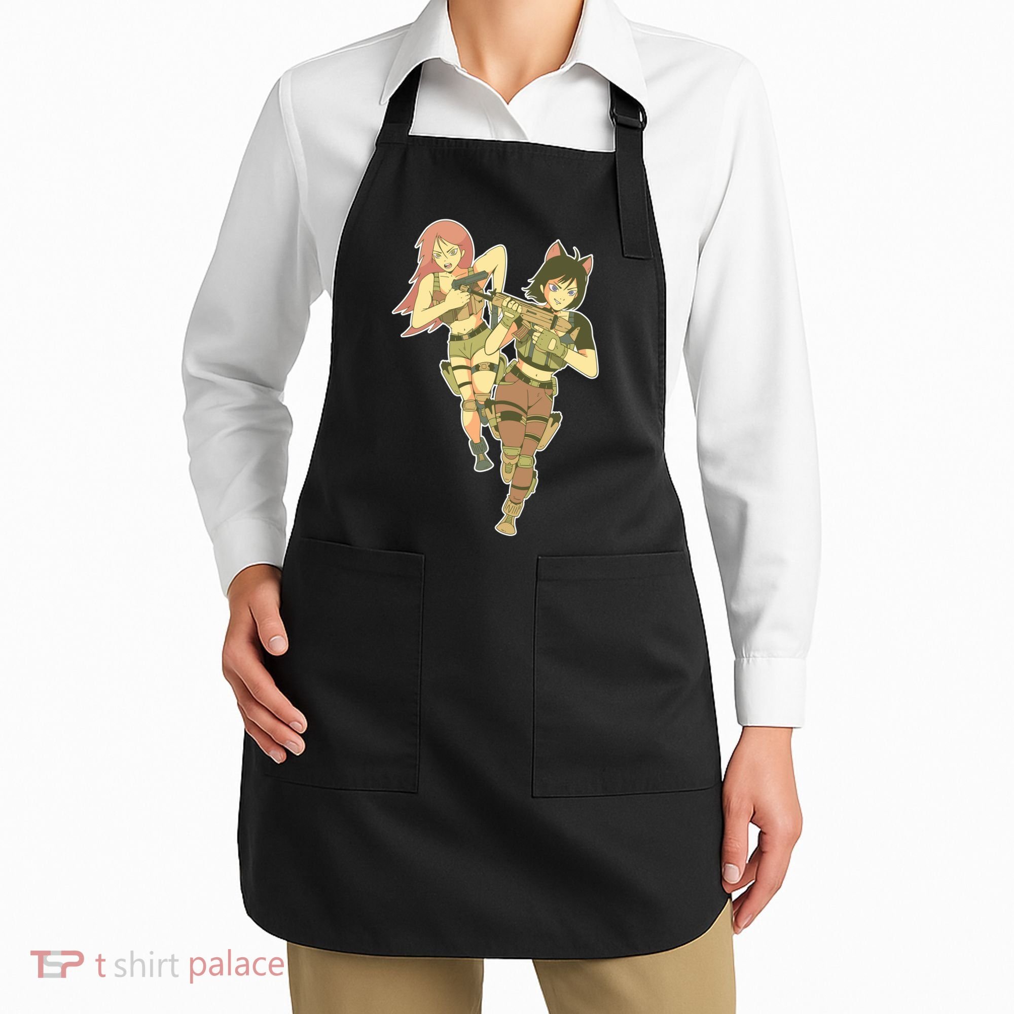 Anime Girl Soldiers Apron