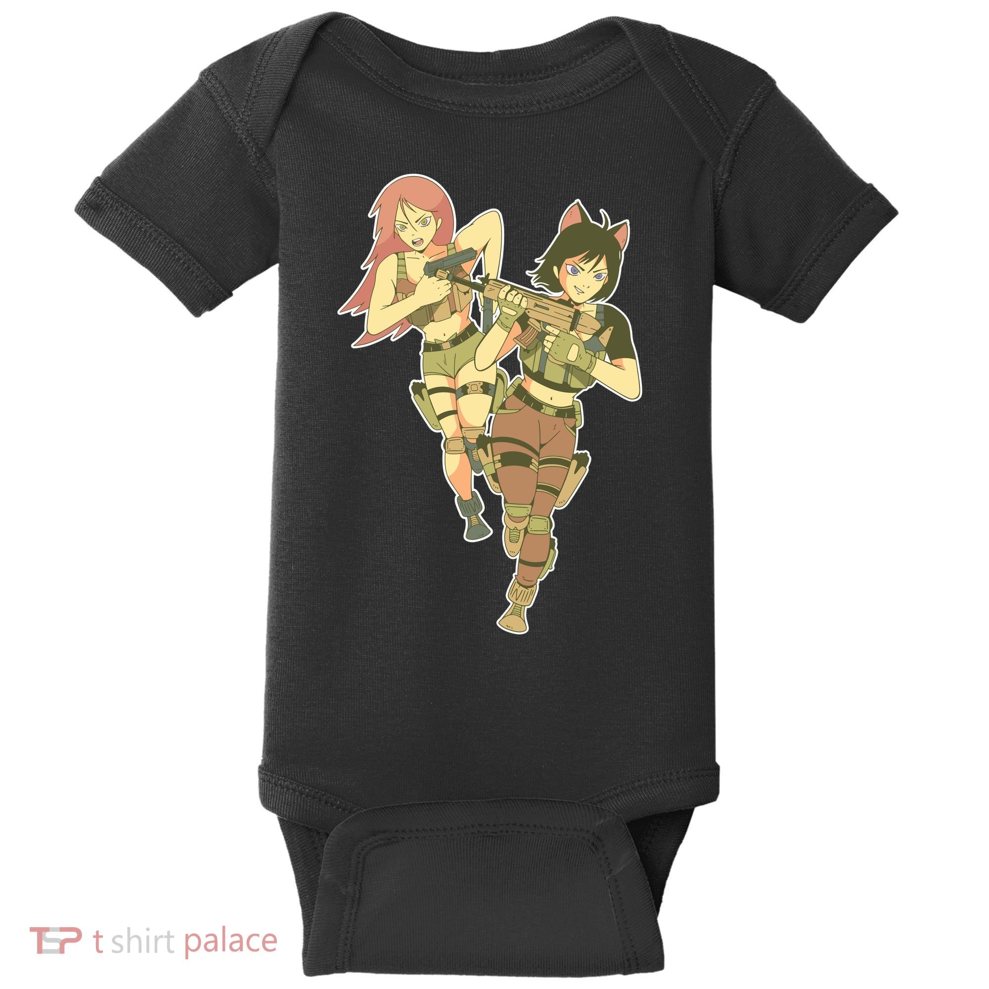 Anime Girl Soldiers Baby Bodysuit