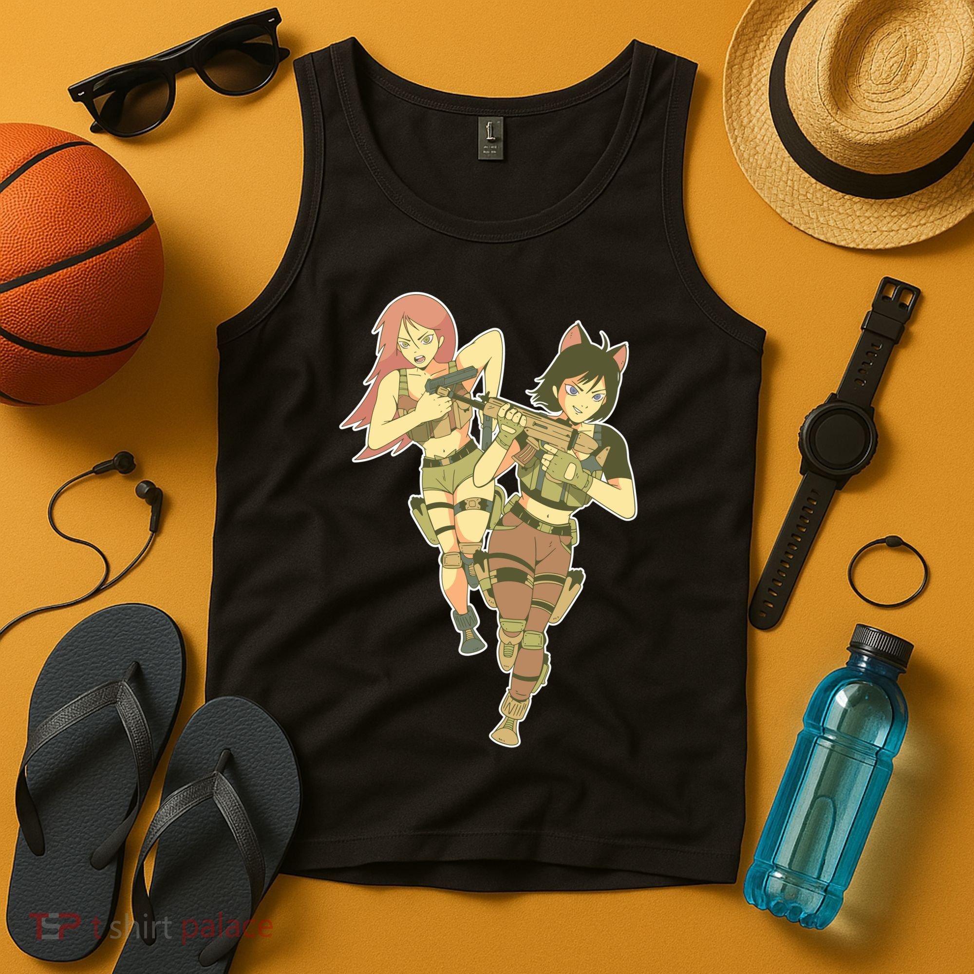 Anime Girl Soldiers Tank Top