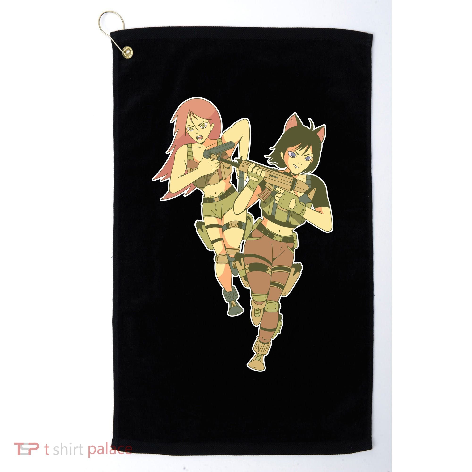 Anime Girl Soldiers Golf Towel