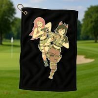 Anime Girl Soldiers Golf Towel thumb 1