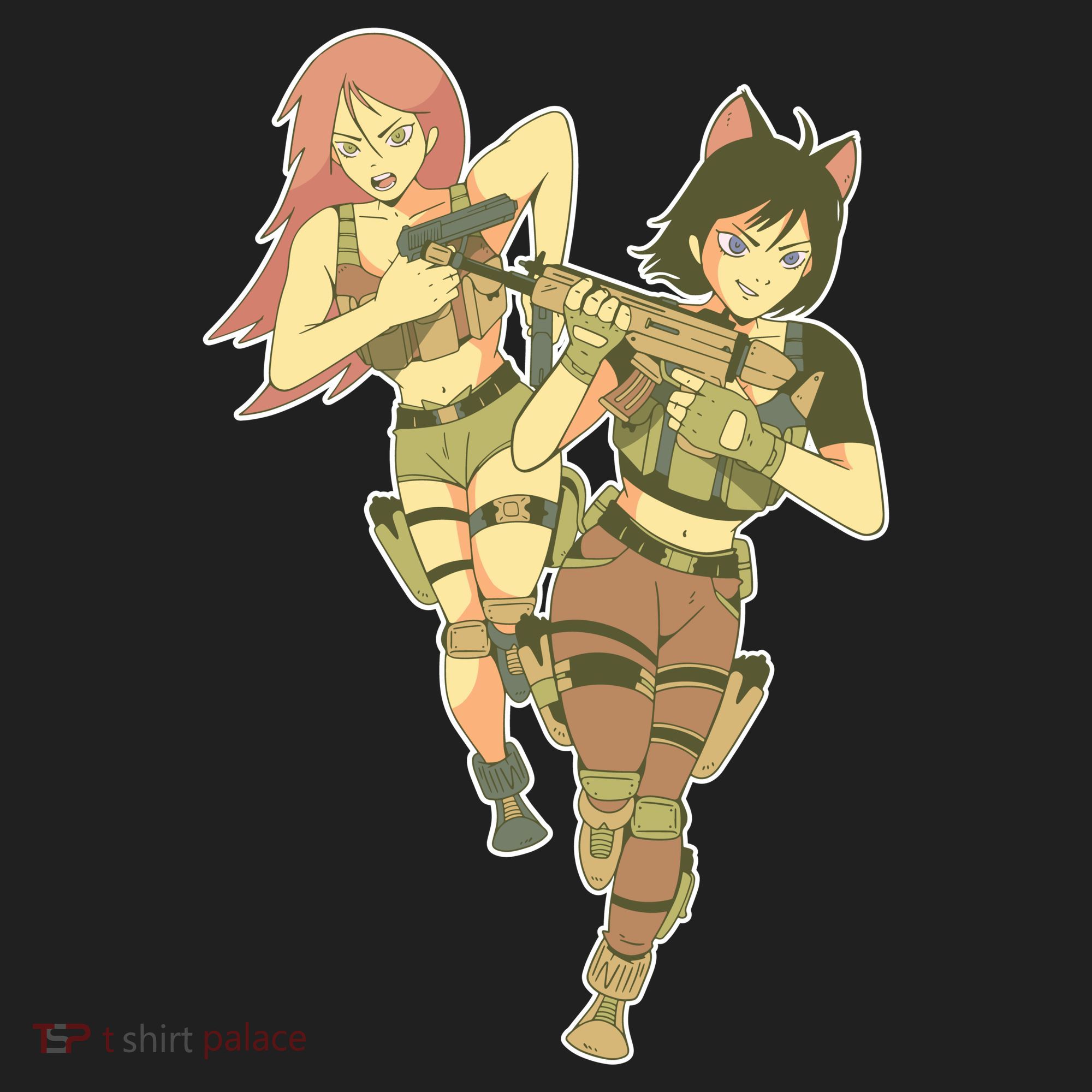 Anime Girl Soldiers Golf Towel
