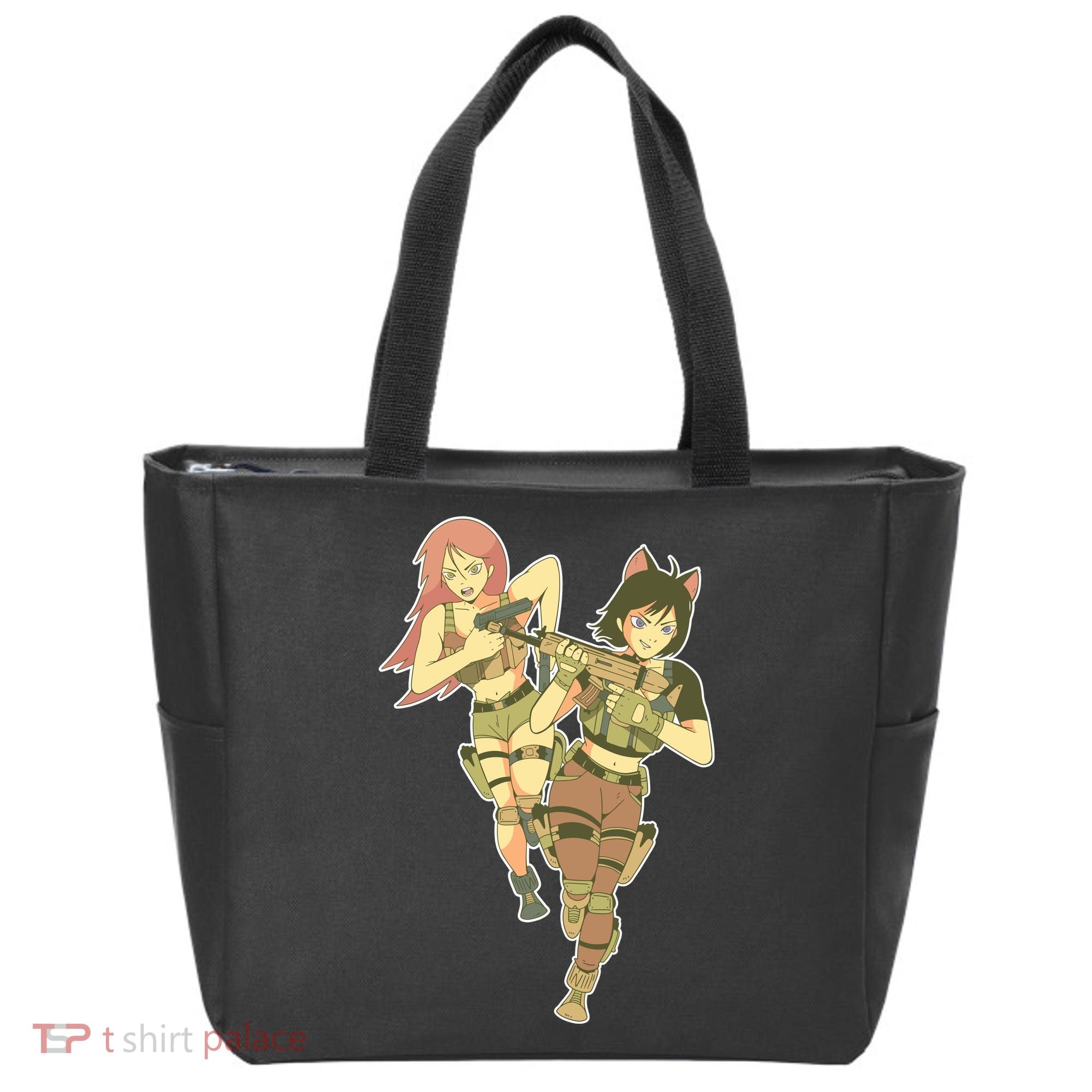 Anime Girl Soldiers Tote Bag