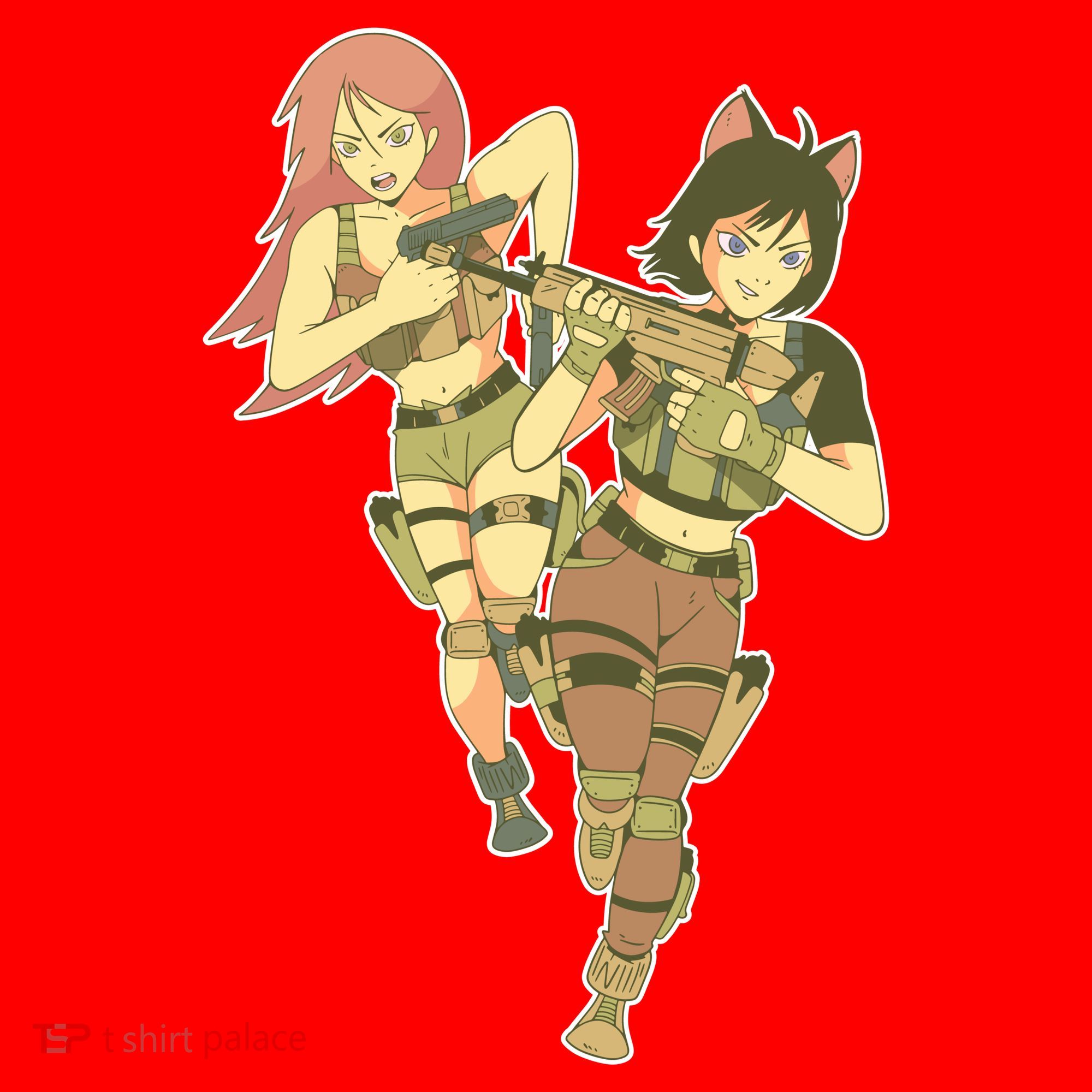 Anime Girl Soldiers Santa Hat