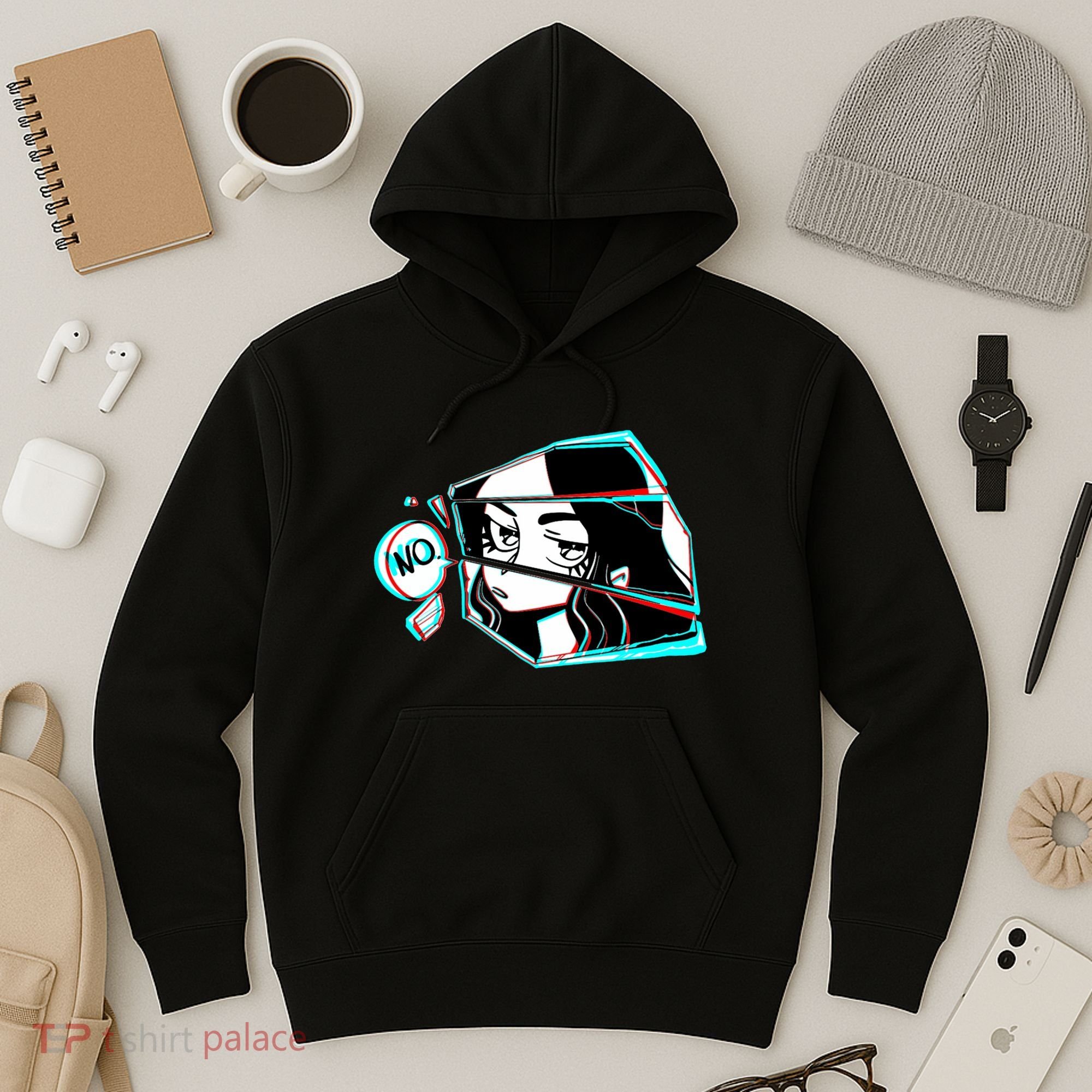 Anime No Eyes Broken Glass Hoodie