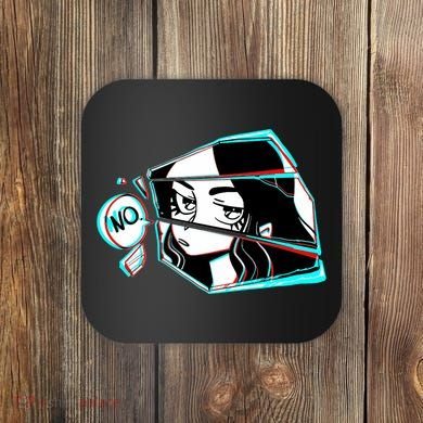 Anime No Eyes Broken Glass Coaster