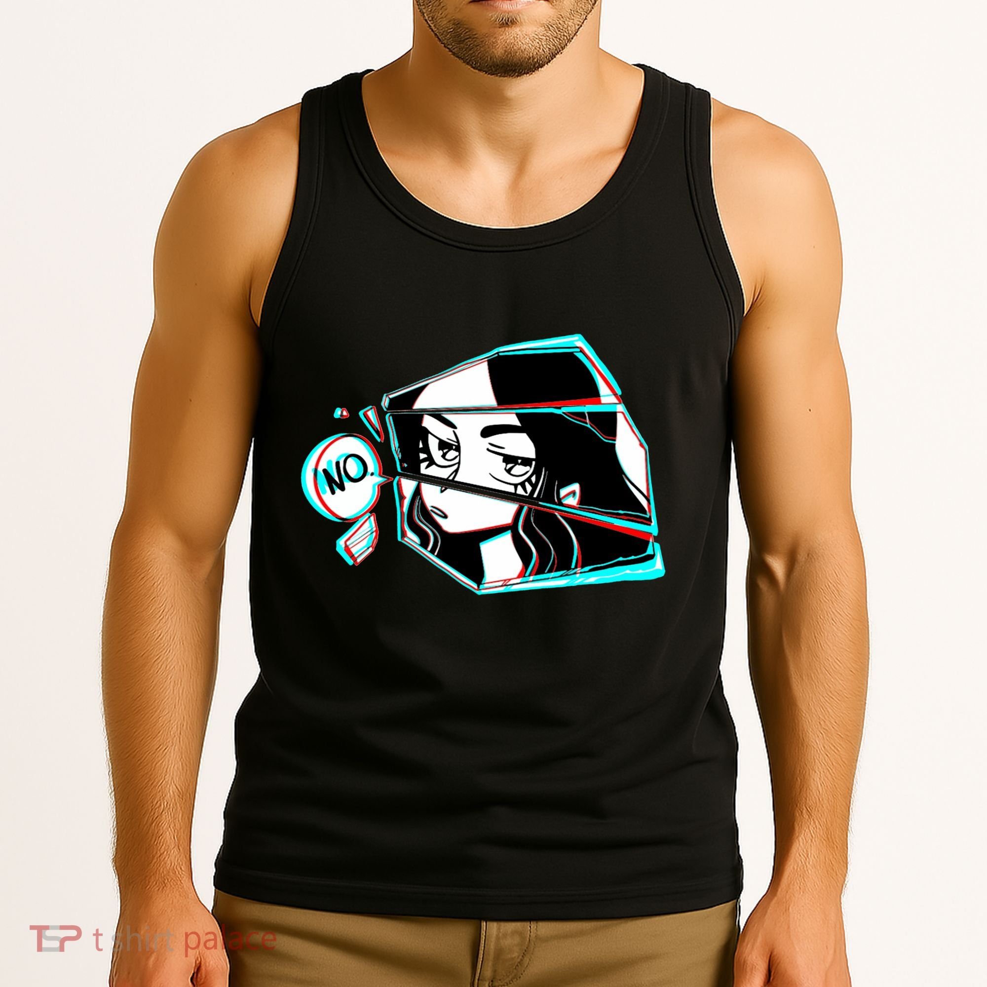 Anime No Eyes Broken Glass Tank Top