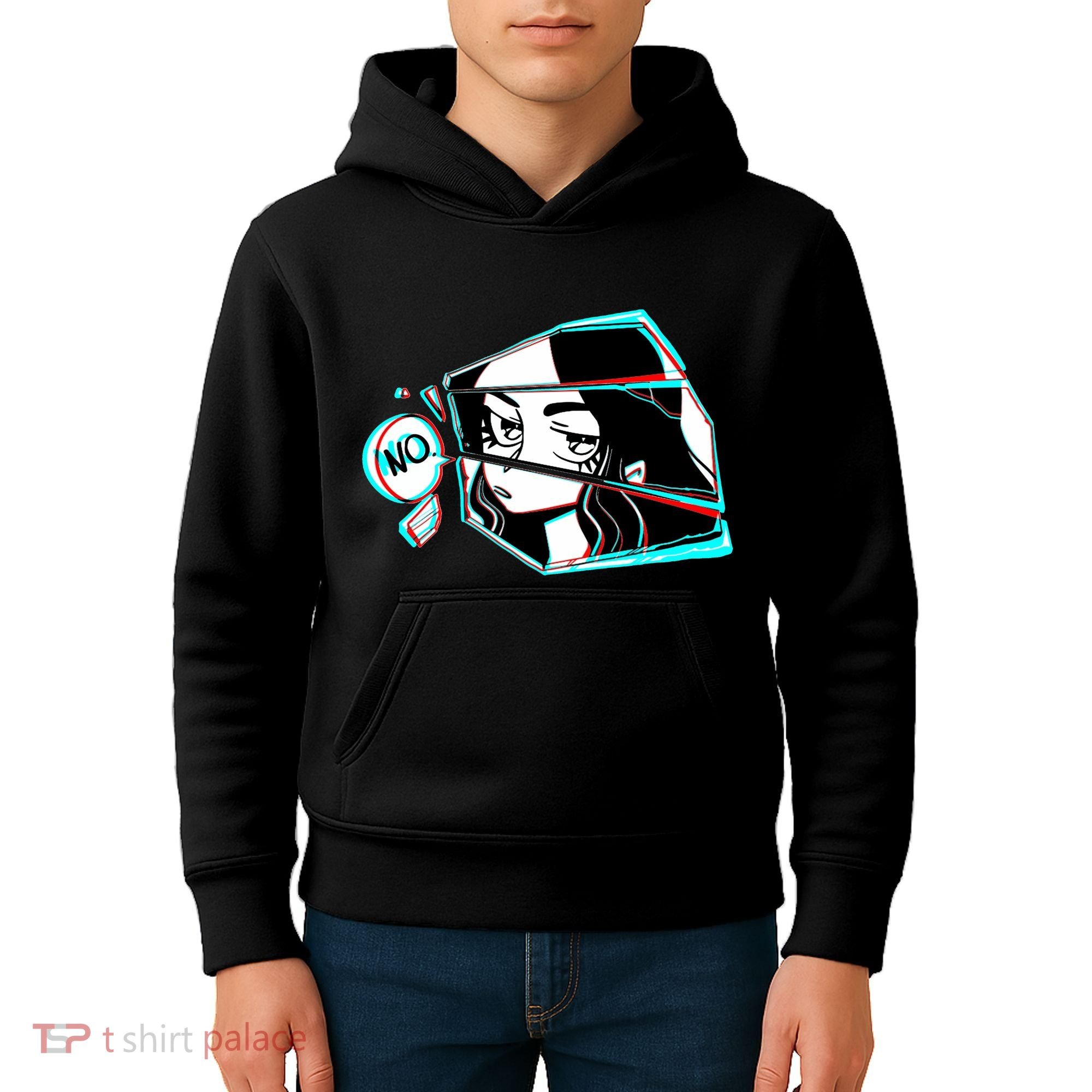 Anime No Eyes Broken Glass Kids Hoodie