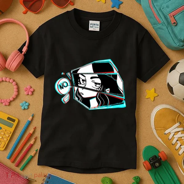 Anime No Eyes Broken Glass Kids T-Shirt