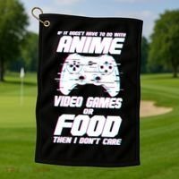 Anime Video Games Or Food Golf Towel thumb 1
