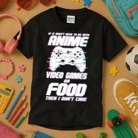 Anime Video Games Or Food Kids T-Shirt thumb 3