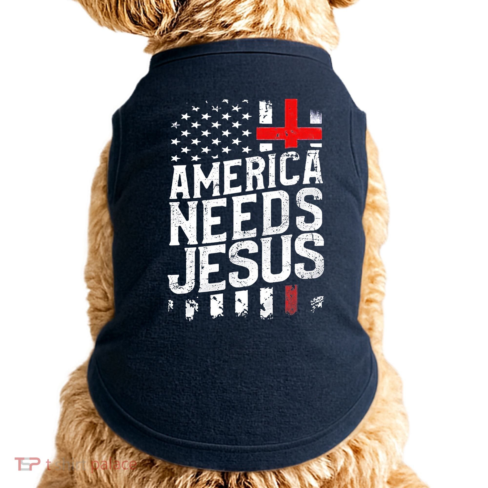 America Needs Jesus Doggie Tank